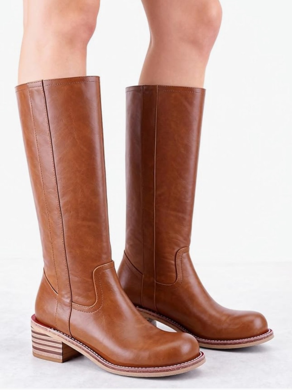 VBDB women’s faux leather knee high boots